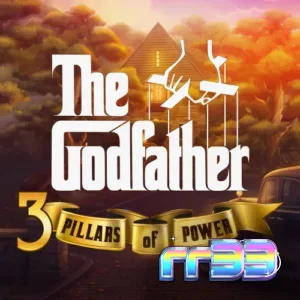 Tampilan visual slot The Godfather: 3 Pillars of Power dengan elemen emas dan gelap