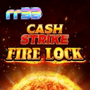 Tampilan visual grid 3x3 pada slot Cash Strike Fire Lock dengan elemen api yang menyala.